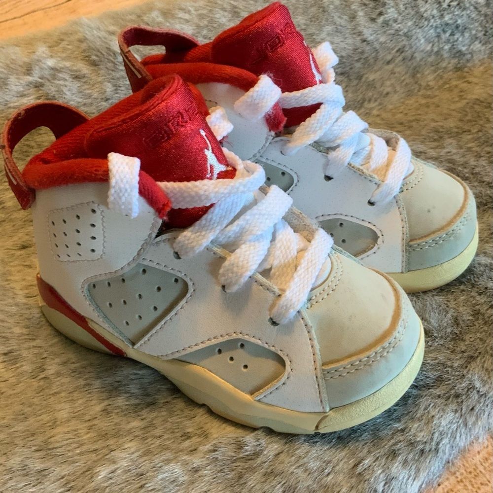 Nike Kids Air Jordan 6 Retro Red Shoes Size 6C